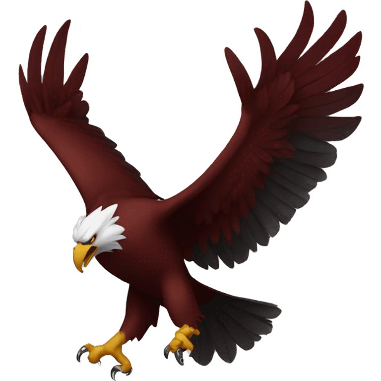 Tough dark red eagle emoji