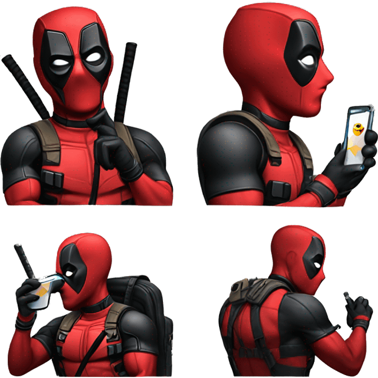  Deadpool looking at phone emoji