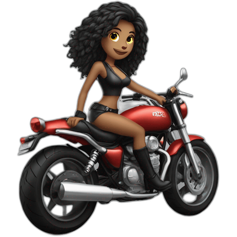 Motorcycle sexy girl emoji