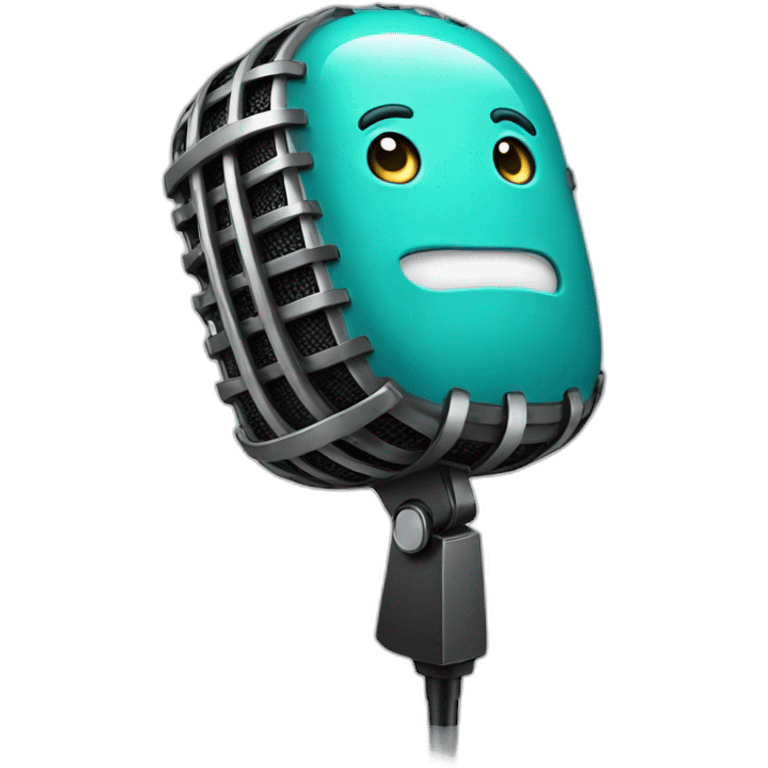 cartoon character with Microphone emoji