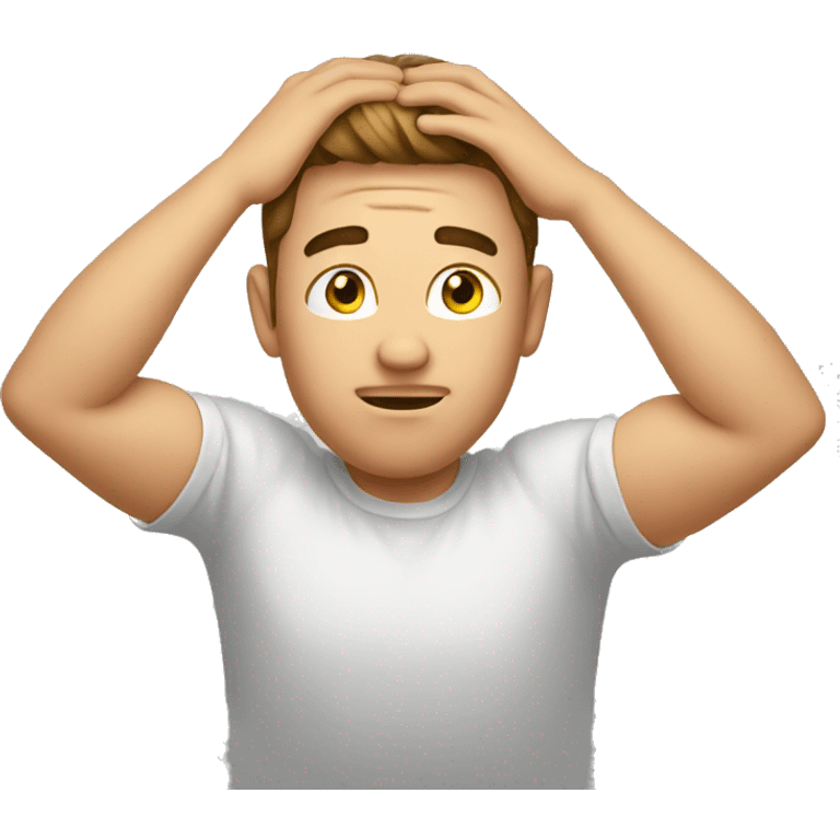 emoji that is realy trying to thing with hands on head emoji