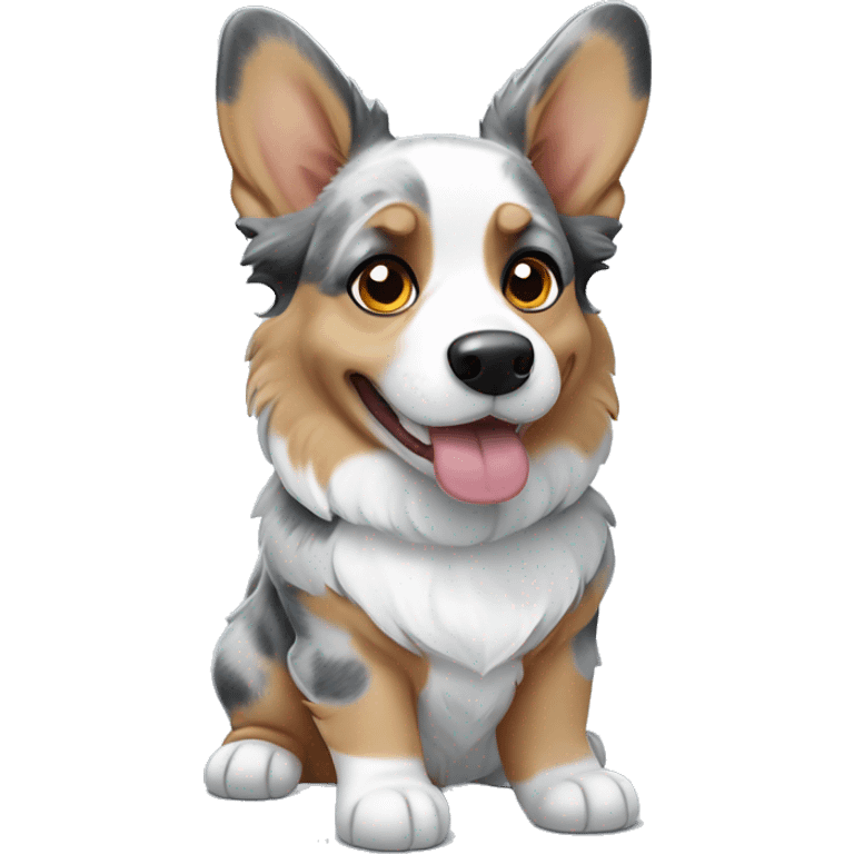 Blue Merle welsh corgi emoji