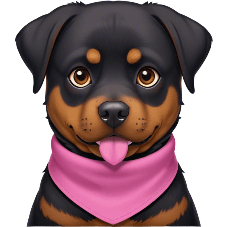 Rottweiler with pink neck bandanna emoji