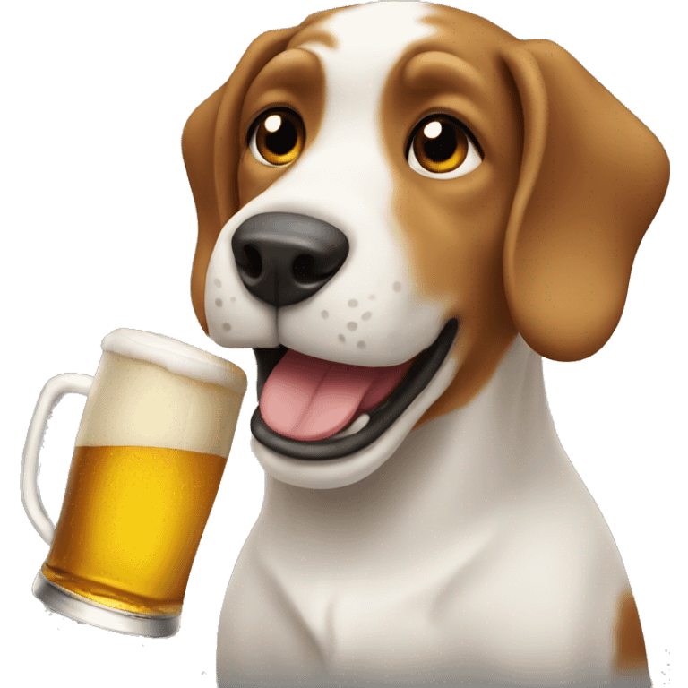 Dog drinking beer emoji