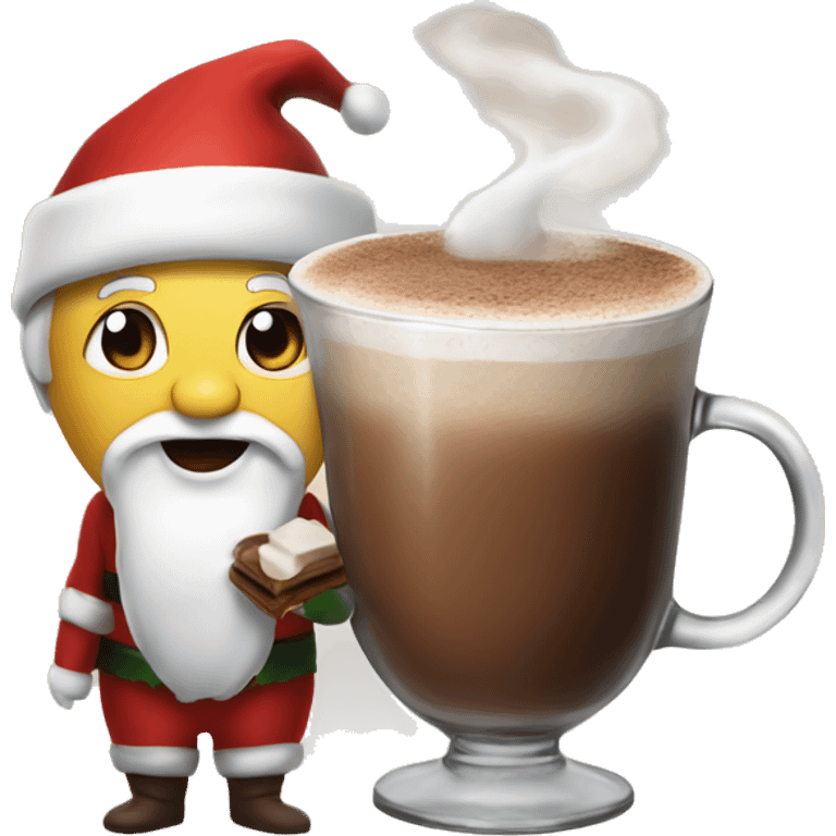 Hot coco with Santa  emoji