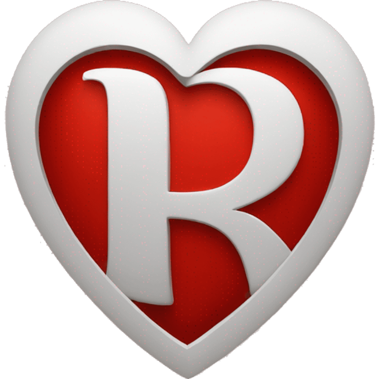 letter r inside a red heart emoji