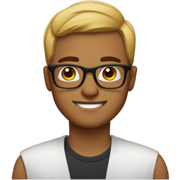 28 years old man with black glasse emoji