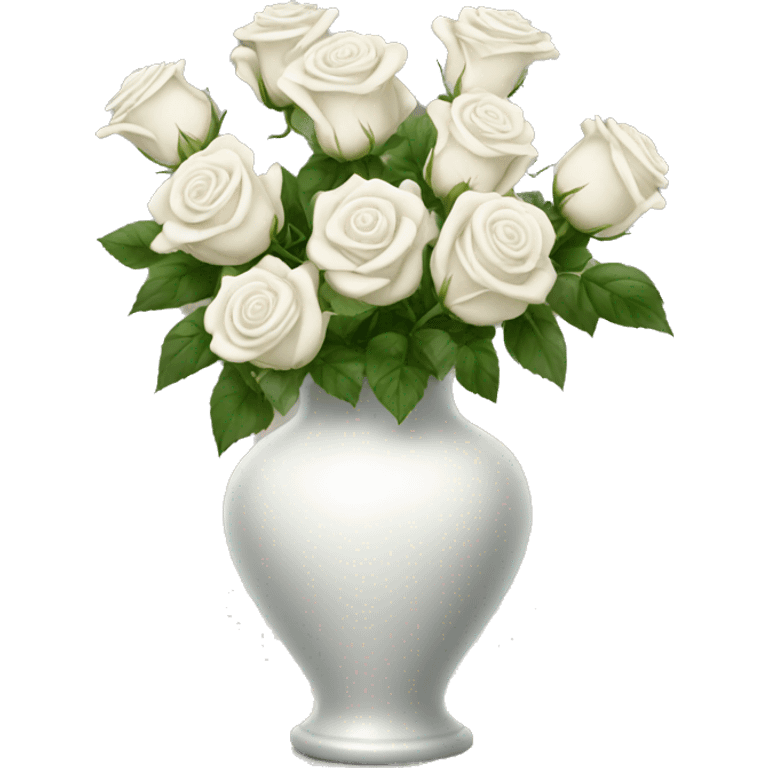 White roses vase emoji