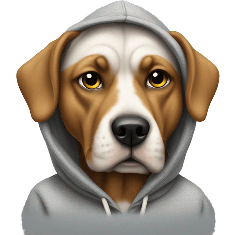 Dog wearing hoodie smoking a cigare emoji