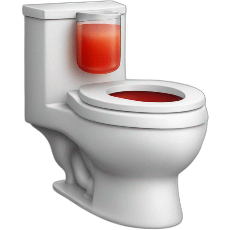 Toilet with red juice emoji