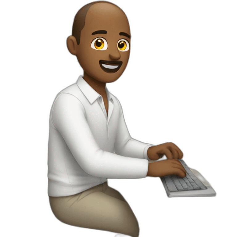 man working on mac emoji