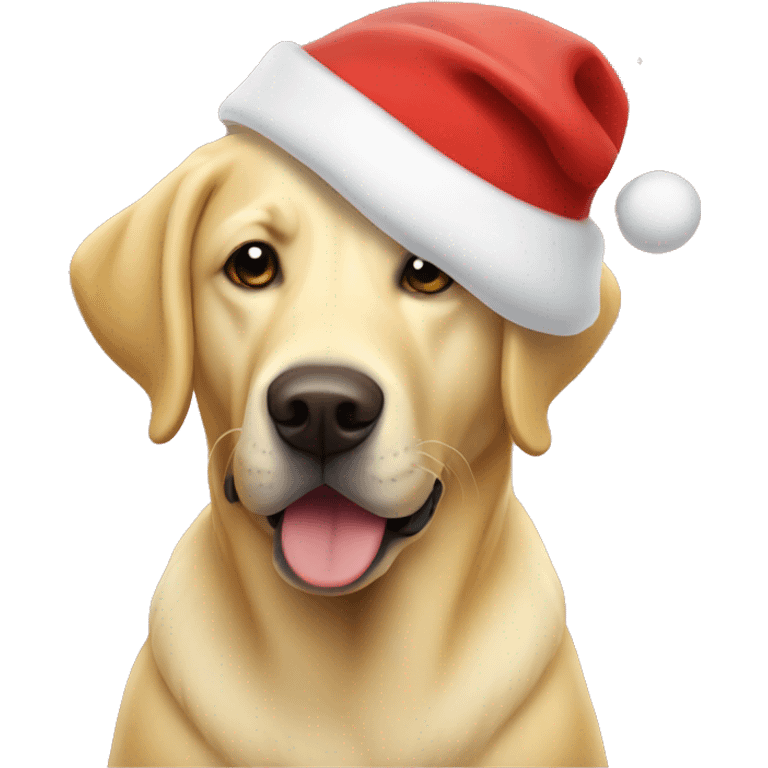 Yellow lab with Santa hat on  emoji