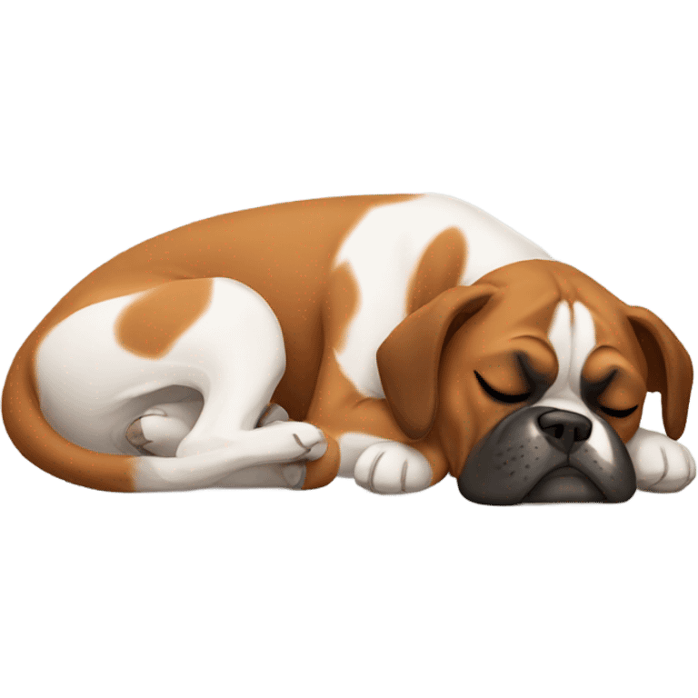 Boxer dog sleeping  emoji