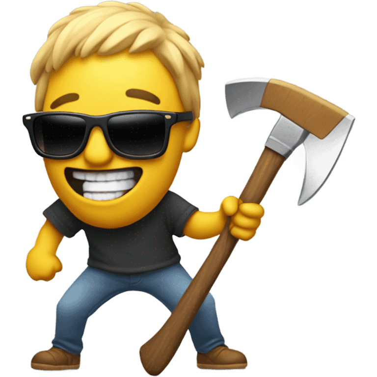 axe with sunglasses dancing  emoji