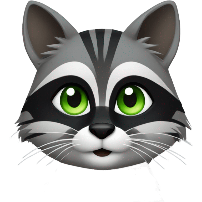 Raccoon and gray cat  emoji