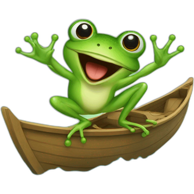 frog dancing on a boat emoji