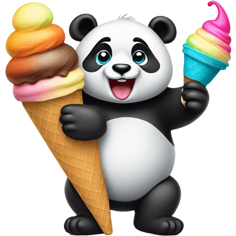 Panda eating ice cream emoji