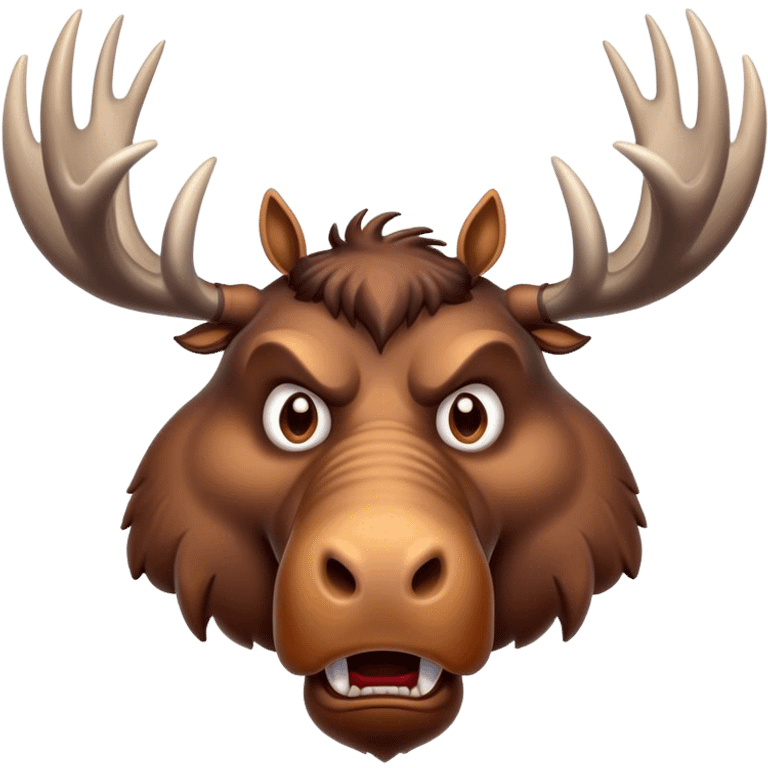 angry moose face with horns emoji