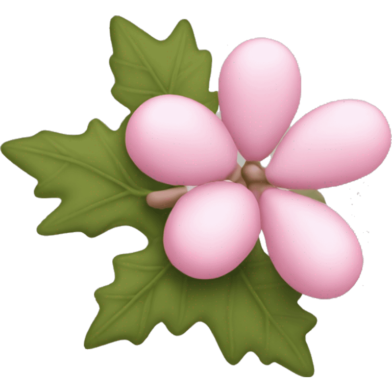 Light pink mistletoe emoji