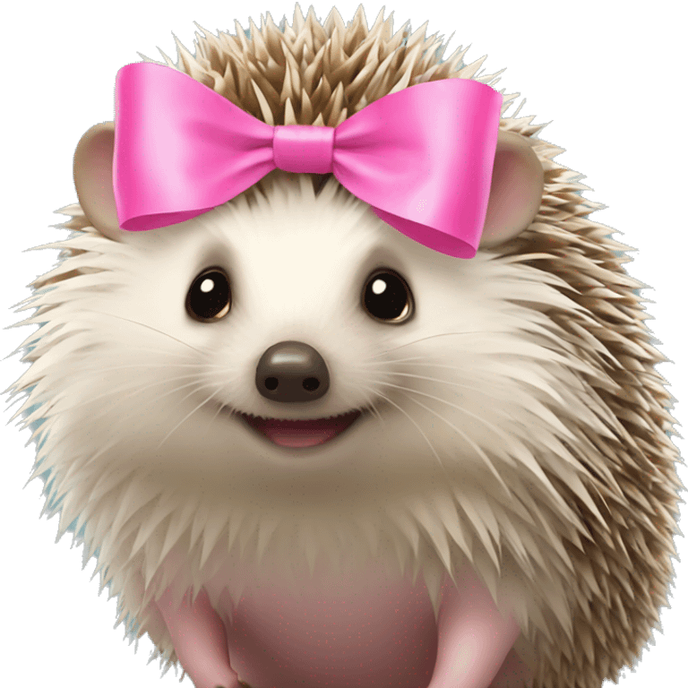 hedgehog with a pink bow emoji