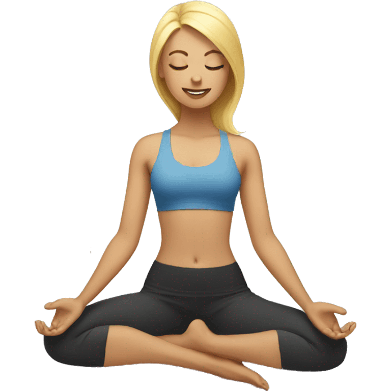 Blonde lady doing yoga emoji