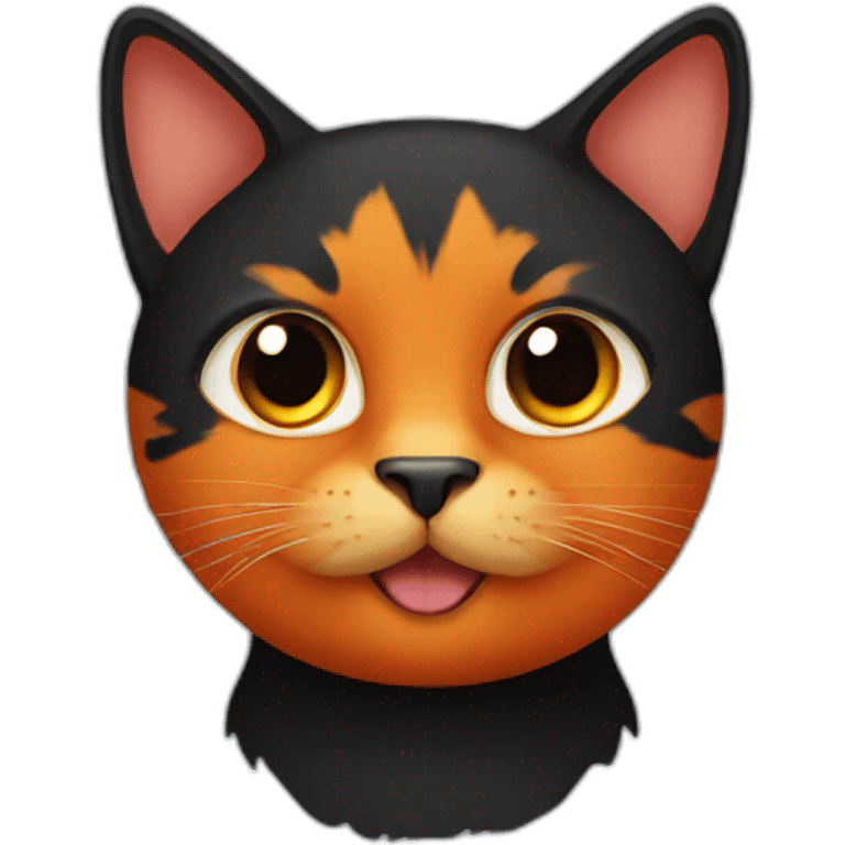 Orange black cat emoji