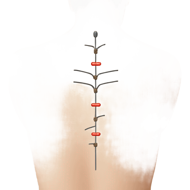 Acupuncture needles on lower back emoji