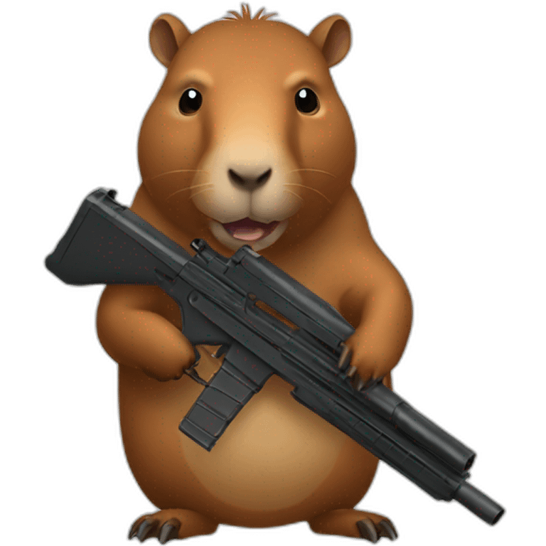 a capibara with a gun  emoji