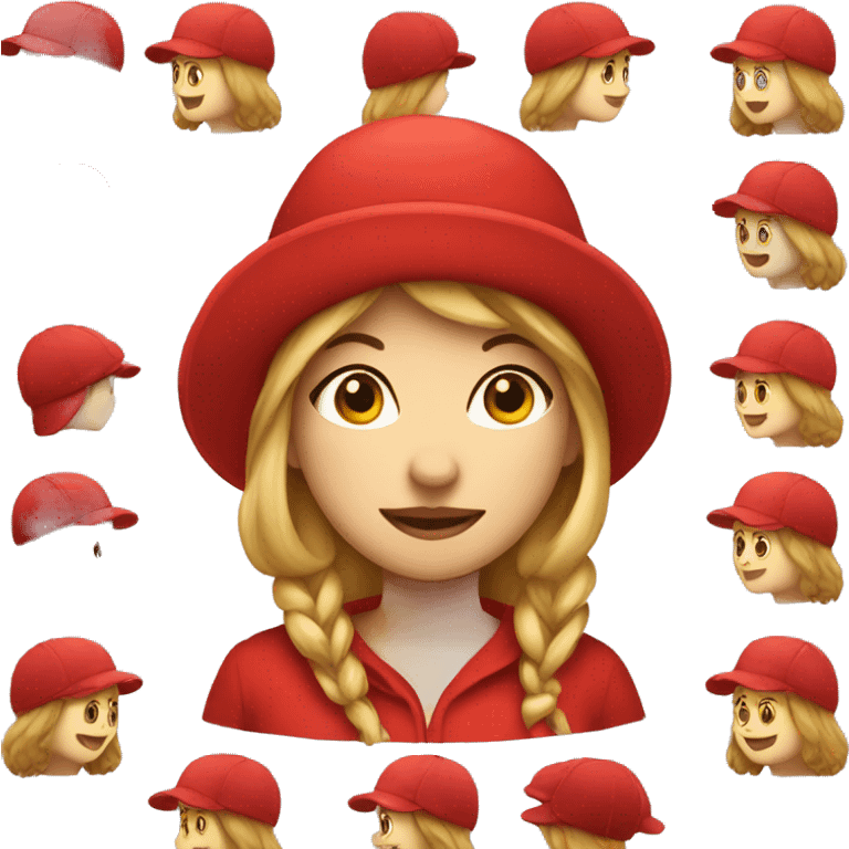 girl in red hat emoji