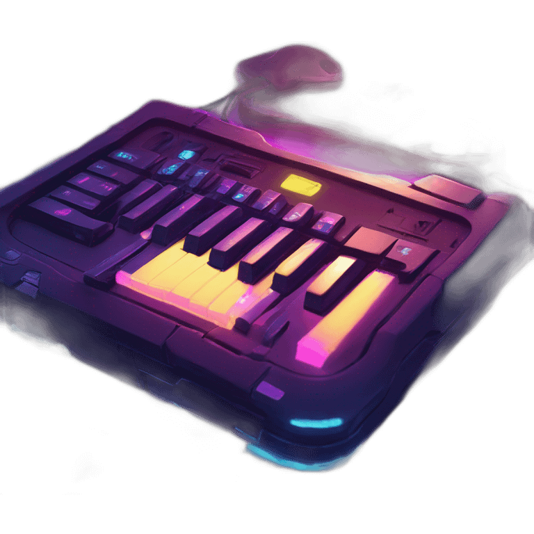 Digital Keys in a cyberpunk environment with neon lighting. emoji