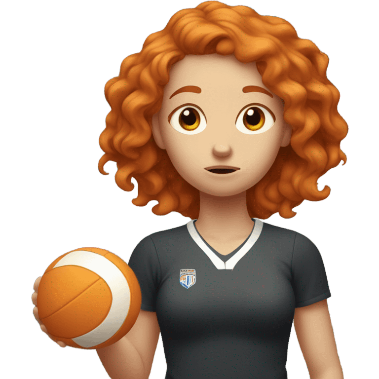 sad ginger girl playing volleyball emoji