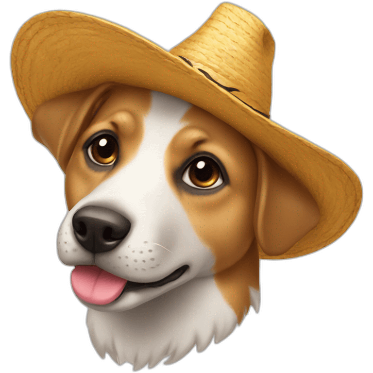 Perro con sombrero emoji