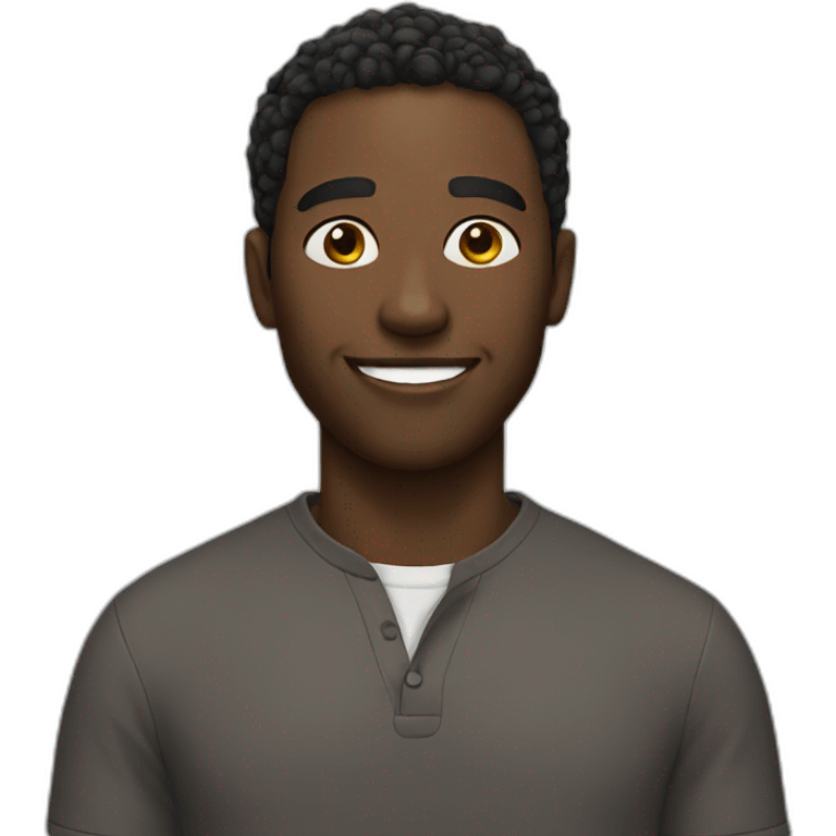 Black man slightly smiling emoji