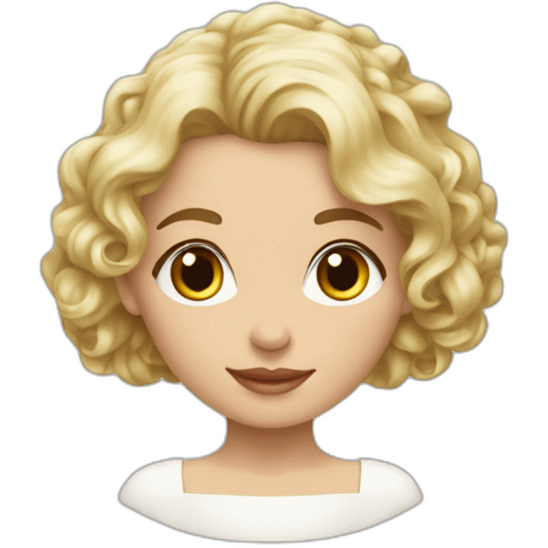 Mariage fille blonde bouclé et garçon cheveux brun emoji