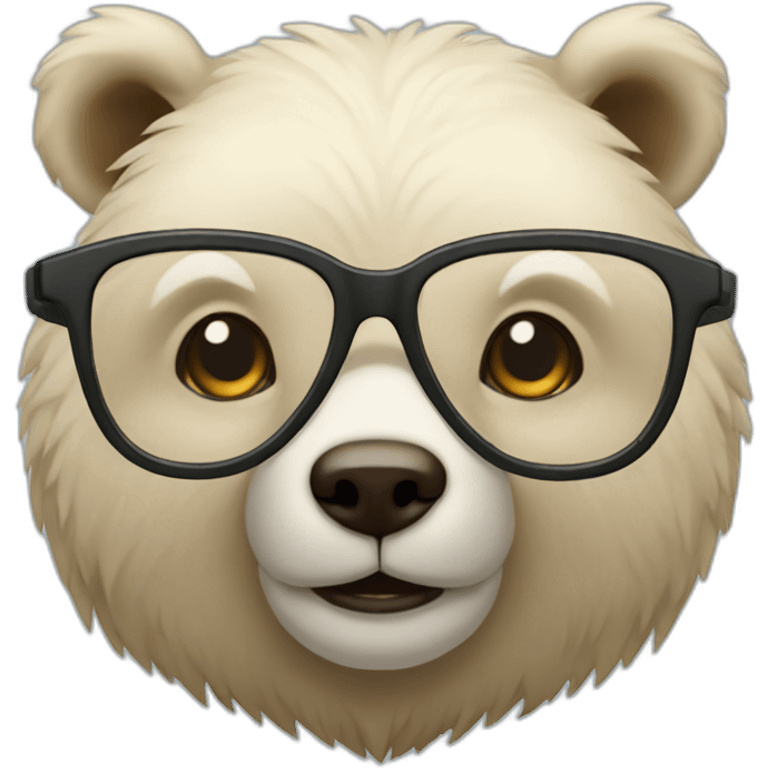 Smart bear with glasses emoji