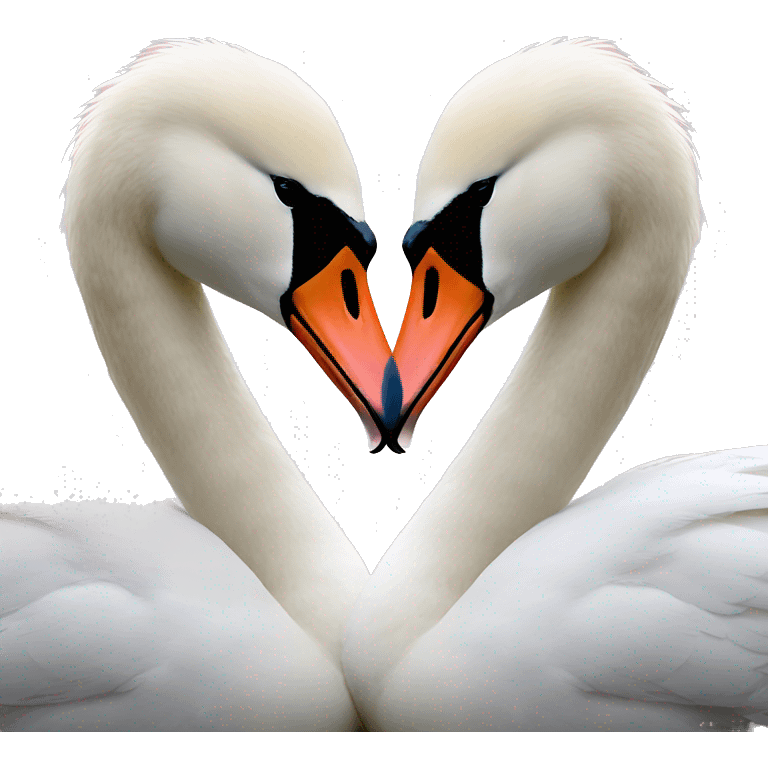 two swans making a heart emoji