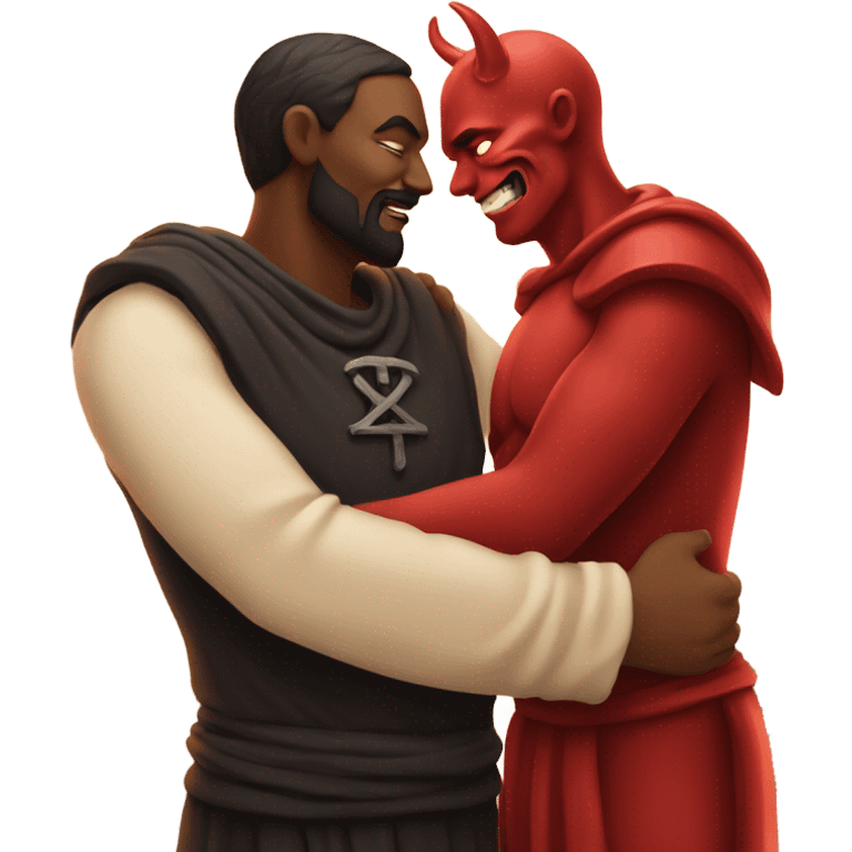 god cuddling with satan emoji