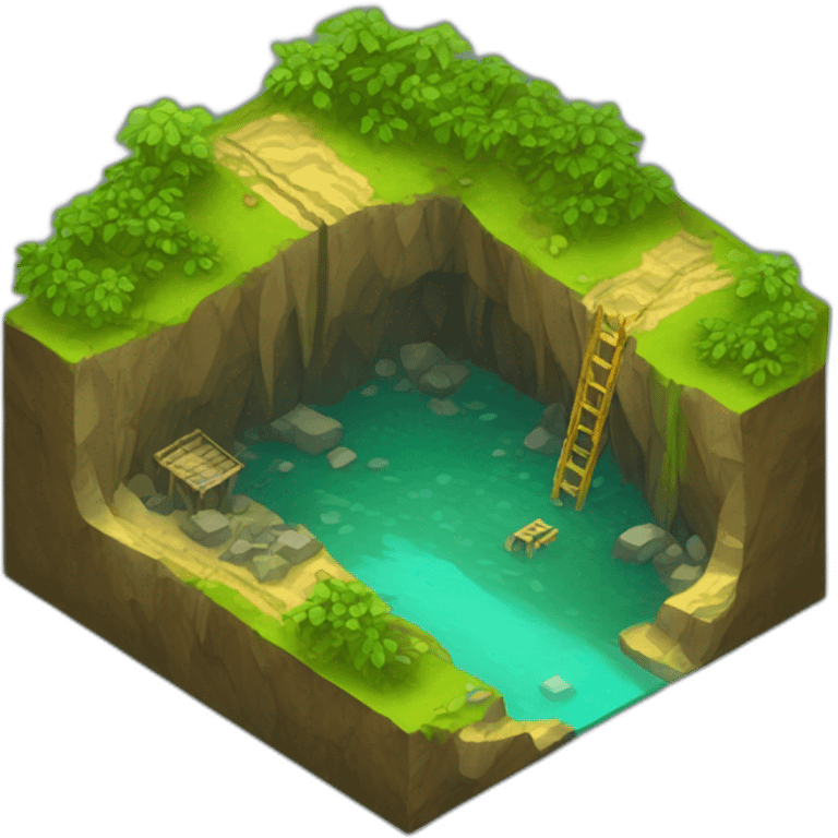 isometric river mineshaft gold jungle emoji