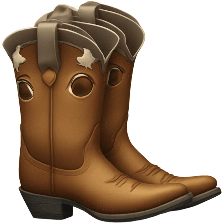 cowgirl boots cow isolated realistic emoji