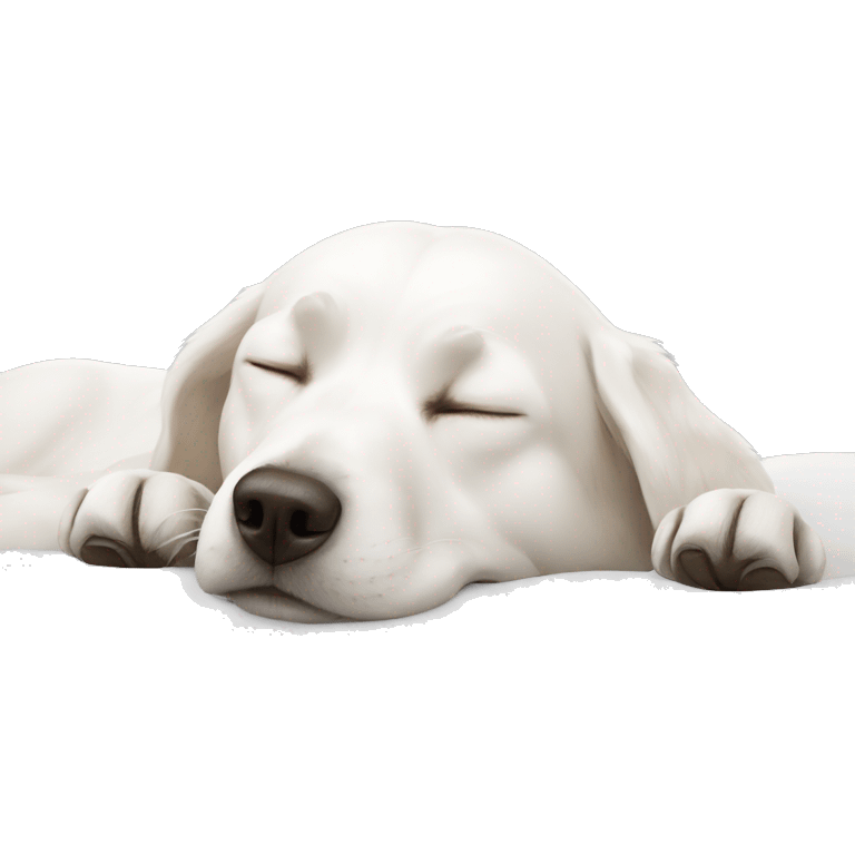 White sleeping dog emoji