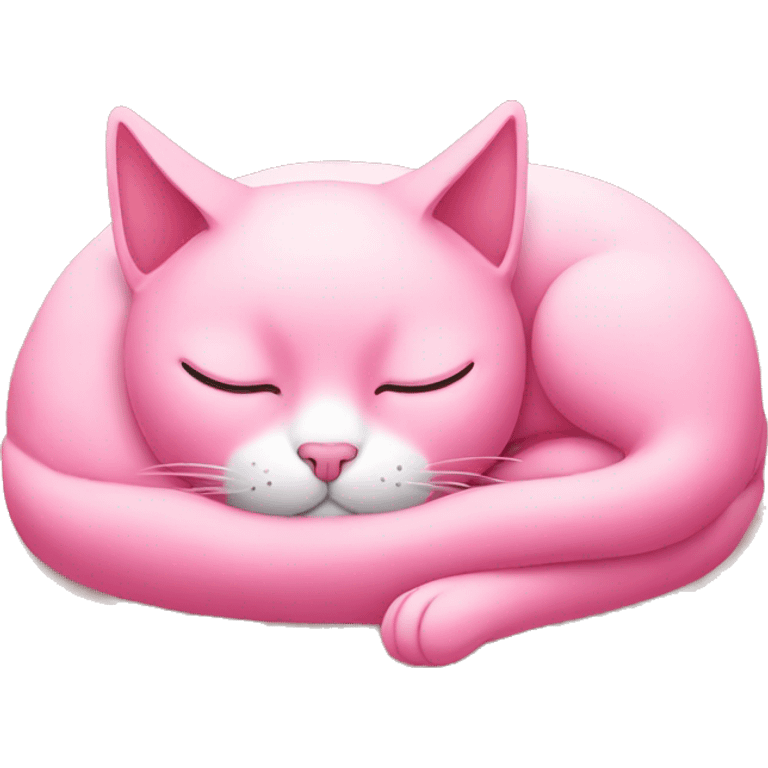 pink cat sleeping on the back emoji