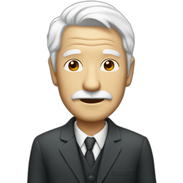 old man with white hair and suit emoji