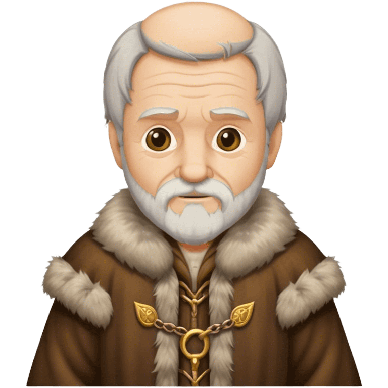 Old man wear Medieval fur coat emoji