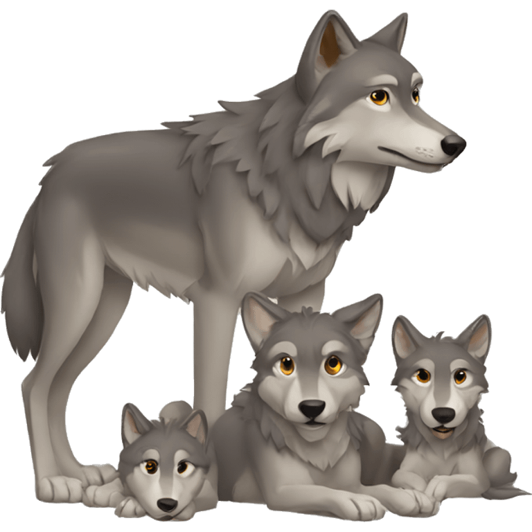 wolf family emoji