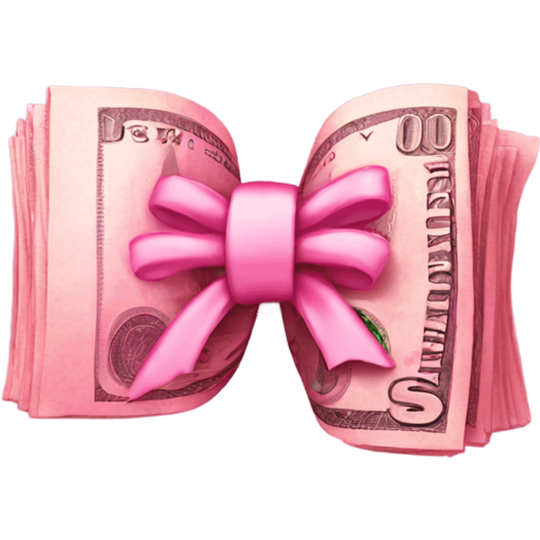 Pink money with a bow emoji