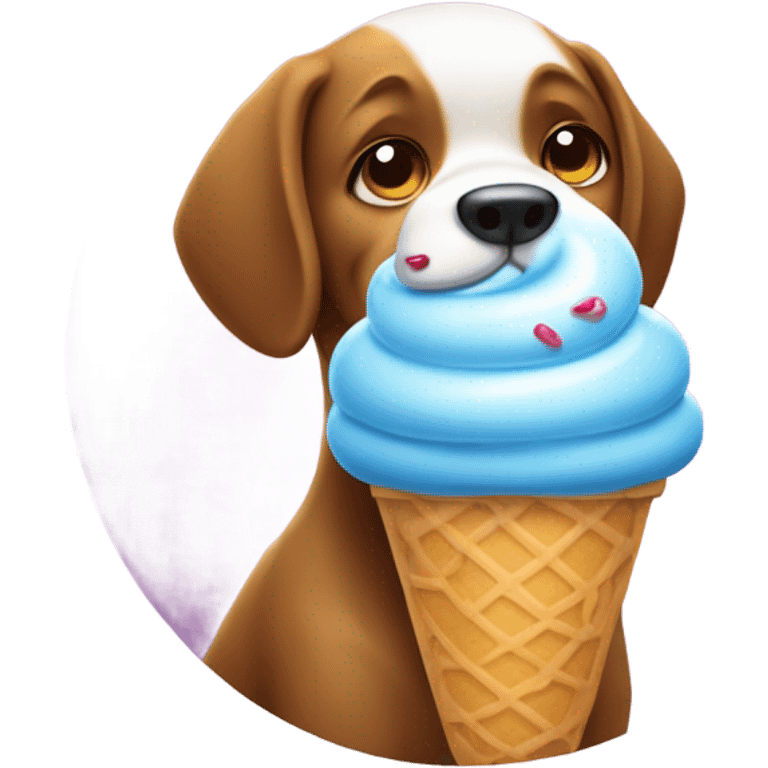 Perro comiendo helado  emoji