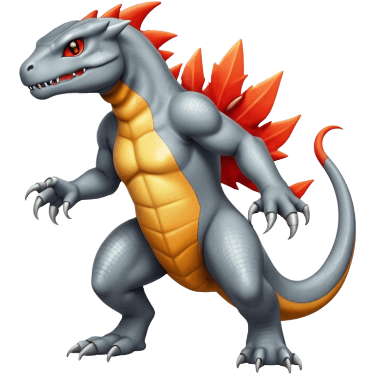  Cool Edgy Shiny Greymon-Charmeleon-Reptile full body emoji