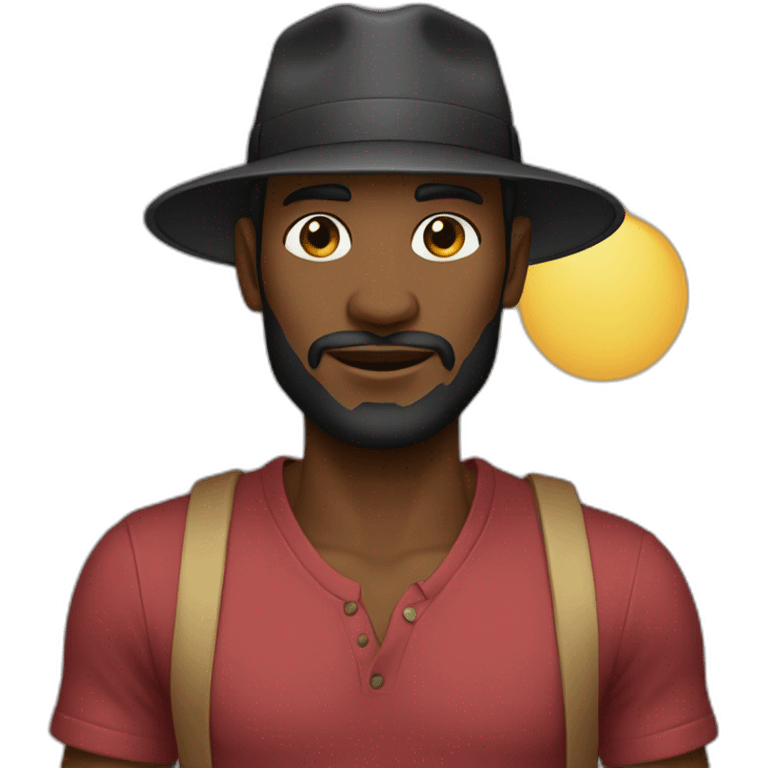 homem-negro-calor--chapéu emoji