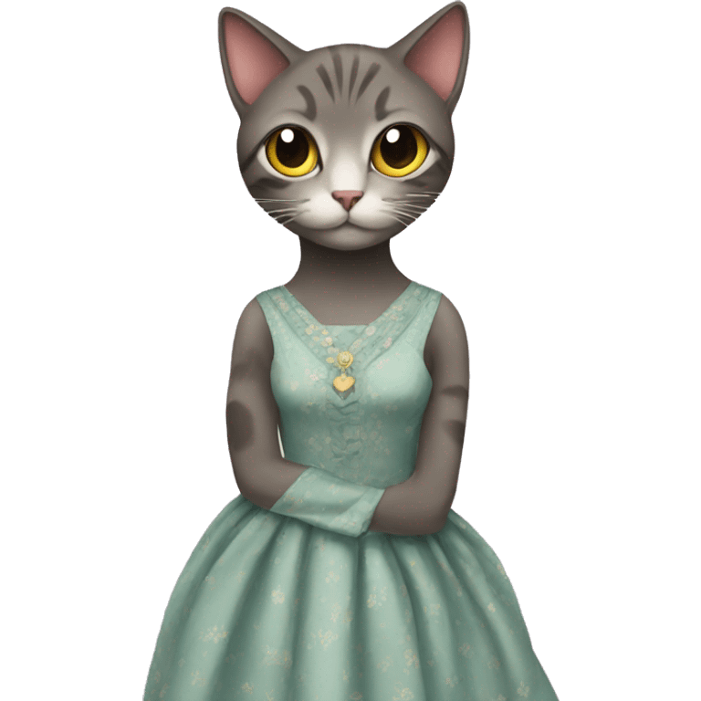 Cat in dress emoji