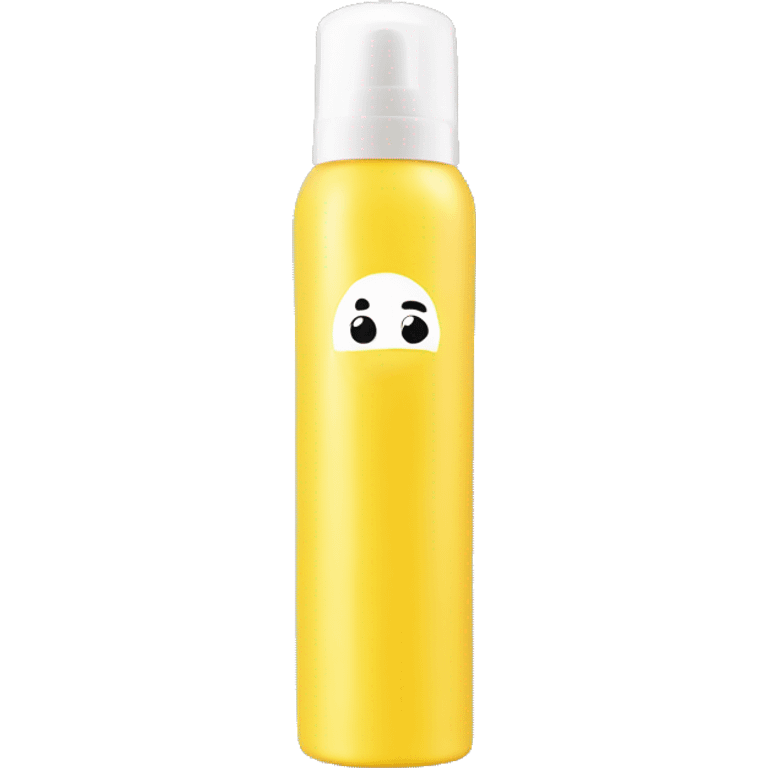 yellow bottle of scalp scrub with white top spray cover emoji